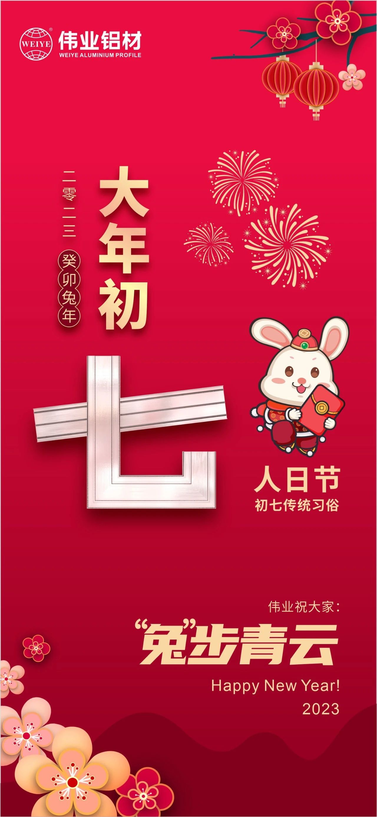 大年初七·人日節｜偉業(yè)祝您“兔”步青云！