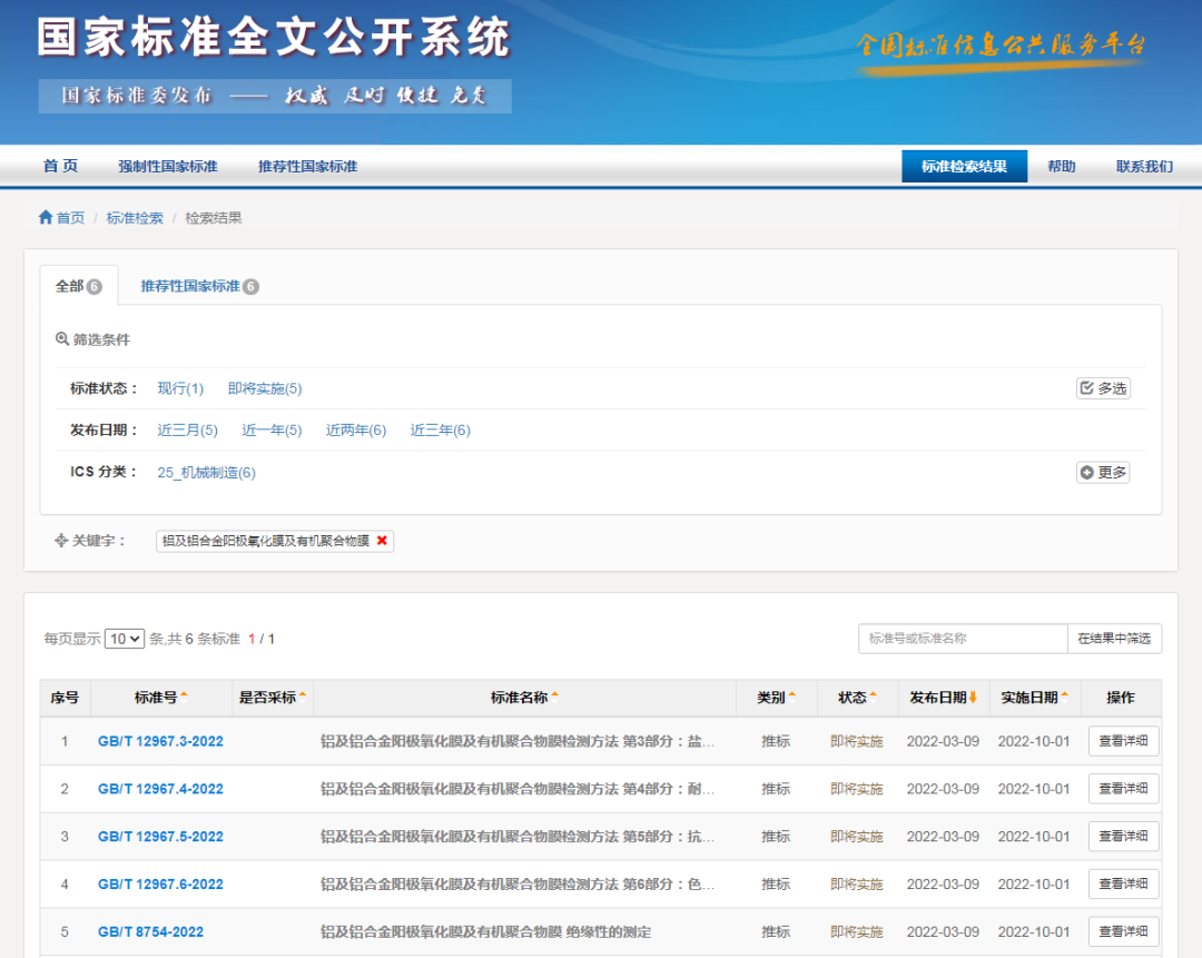 偉業(yè)集團參與修訂的四項鋁表面處理國家標準正式發(fā)布，將于10月1日實(shí)施